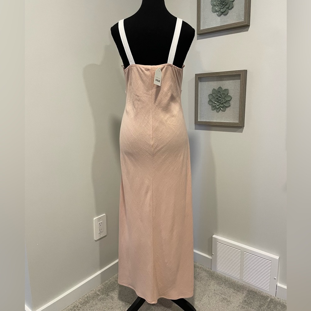 Monteau Linen Blend 90’s Slip Maxi/Night Dress with Lace Trim NWT! - Picture 4 of 13